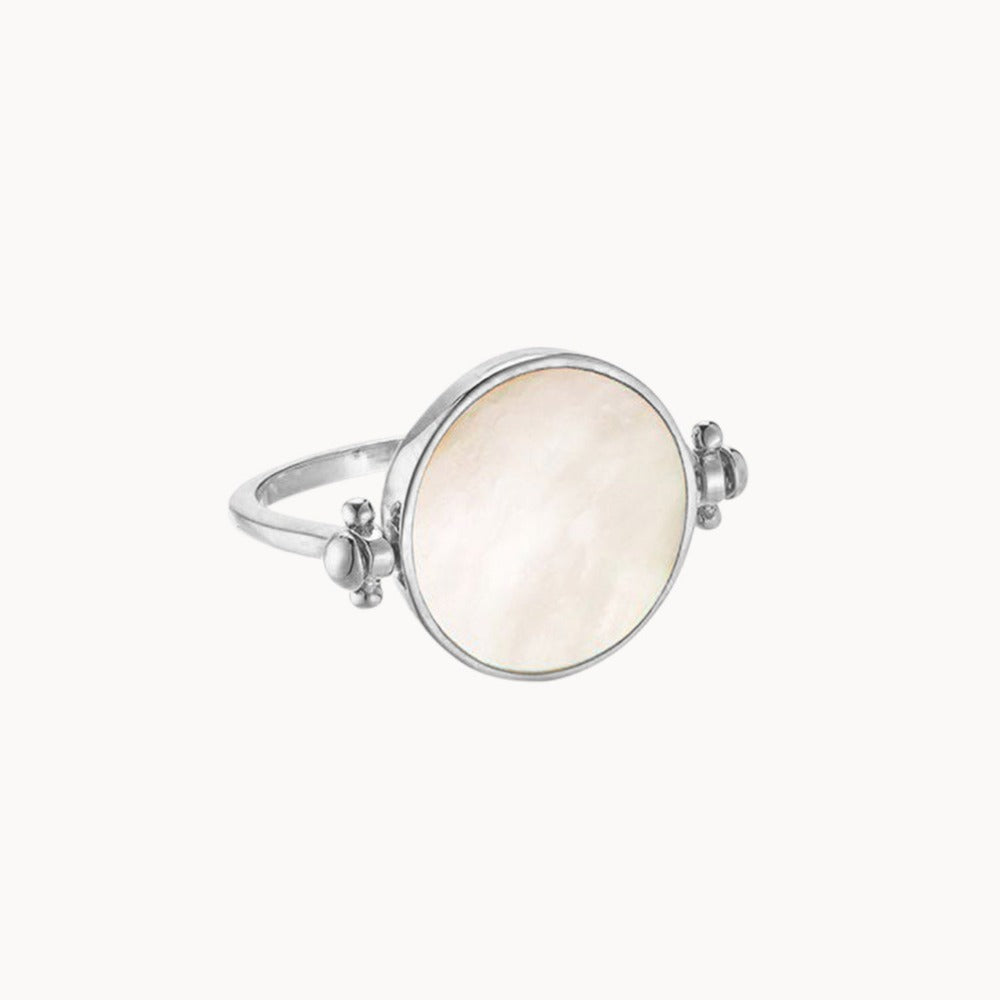 Personalized Mother of Pearl Spinning Ring