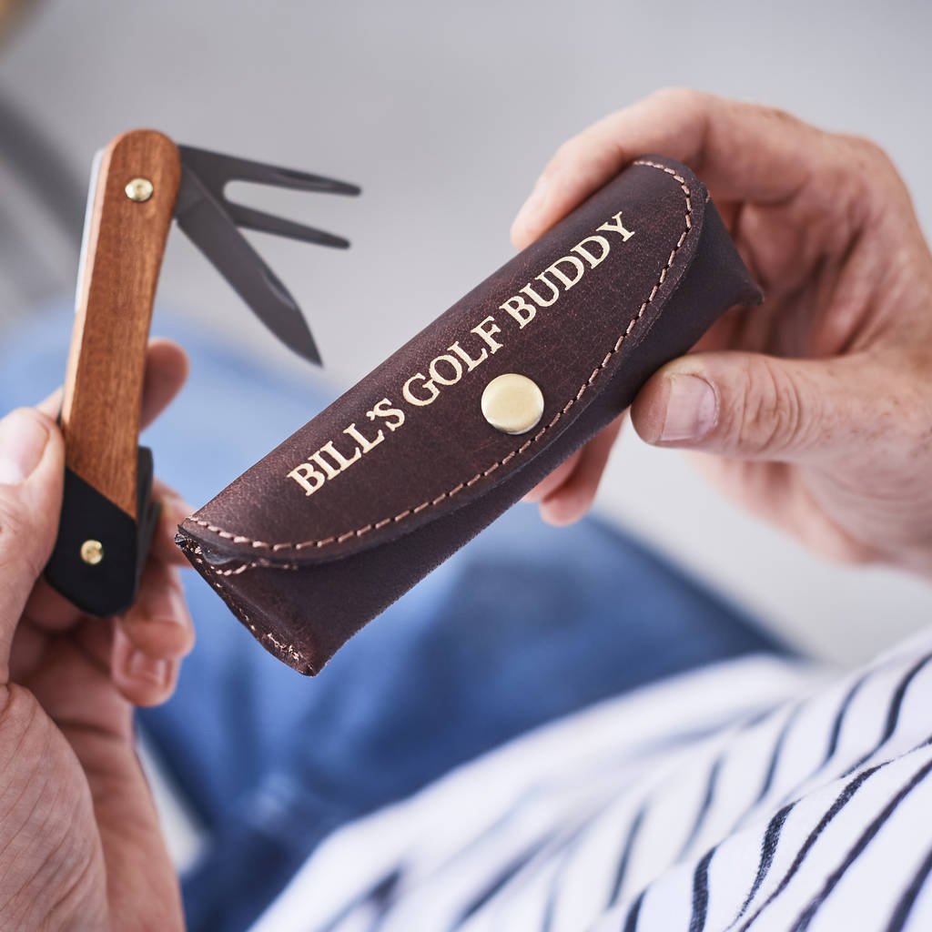 Golf Tool With Leather Holder - Custom Father's Day Gift