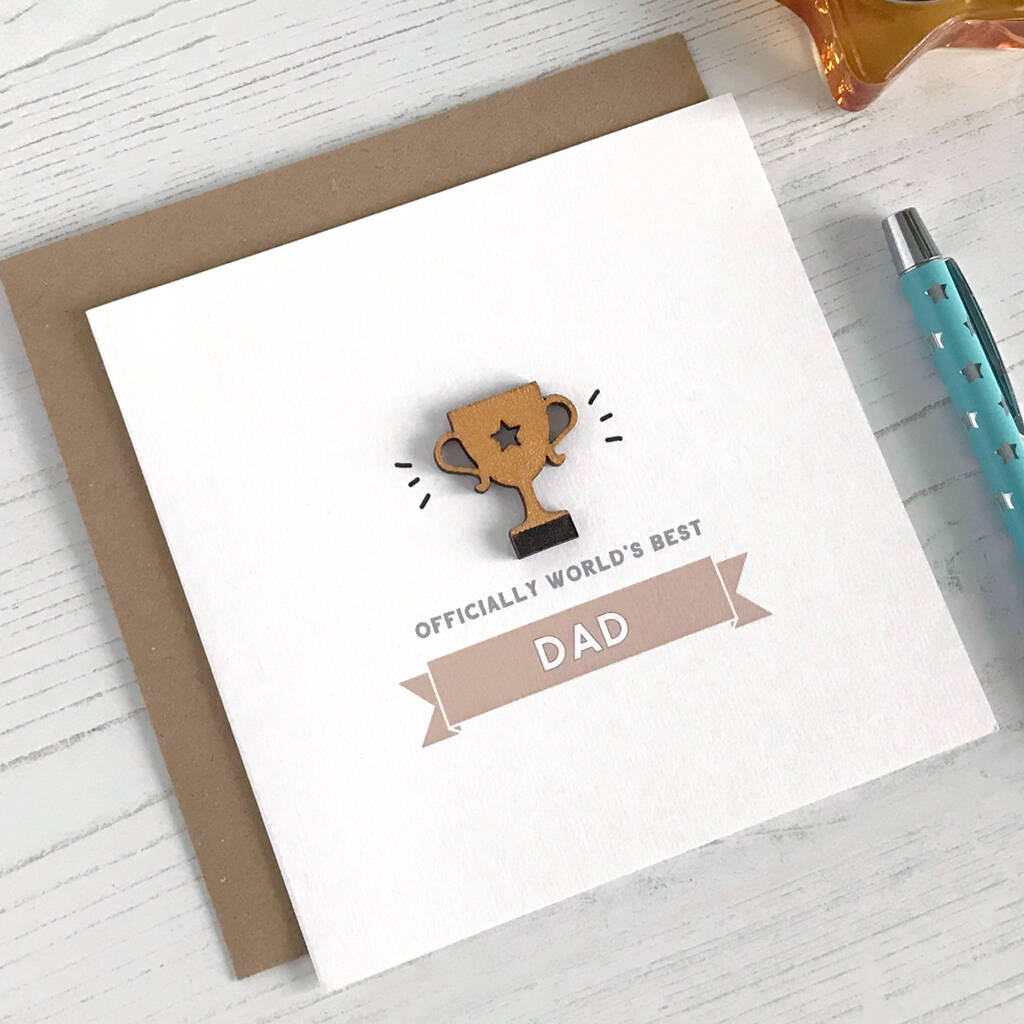 World's Best Dad Trophy - Father's Day Gift Card