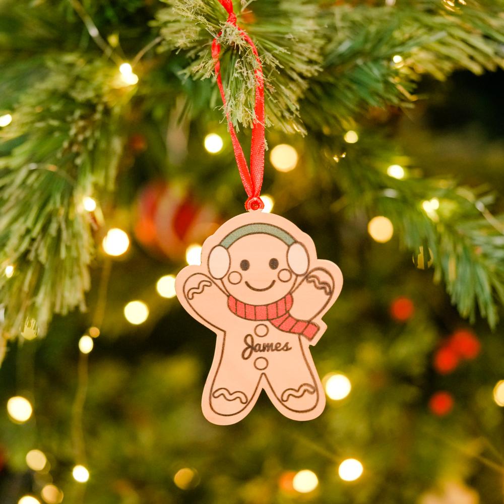 Personalised Gift Tag Decoration, Christmas Gingerbread Man Ornament, Gift Present For kids - Acecrafty