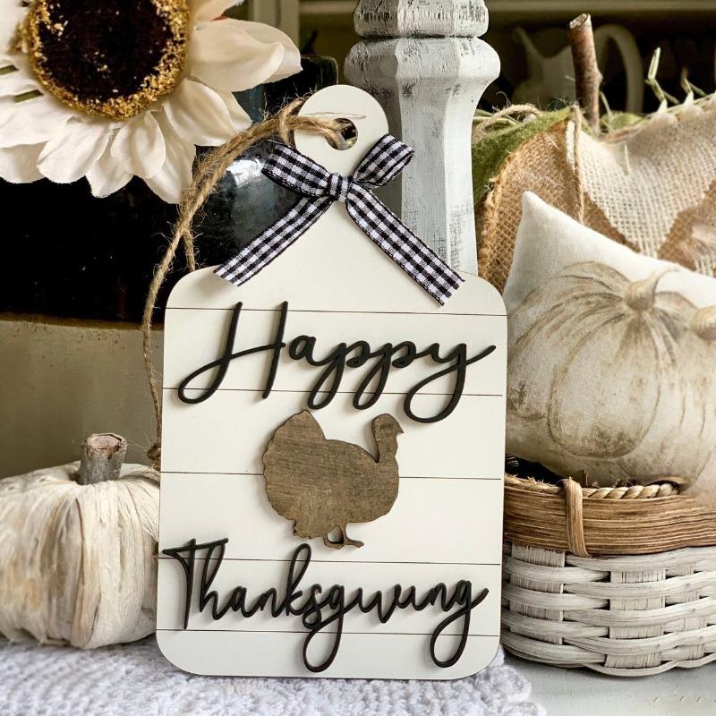 Thanksgiving/ Fall Mini Cutting Board - Thanksgiving Tiered Tray Decor - Acecrafty